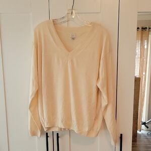 A New Day Light Cream V-Neck Top